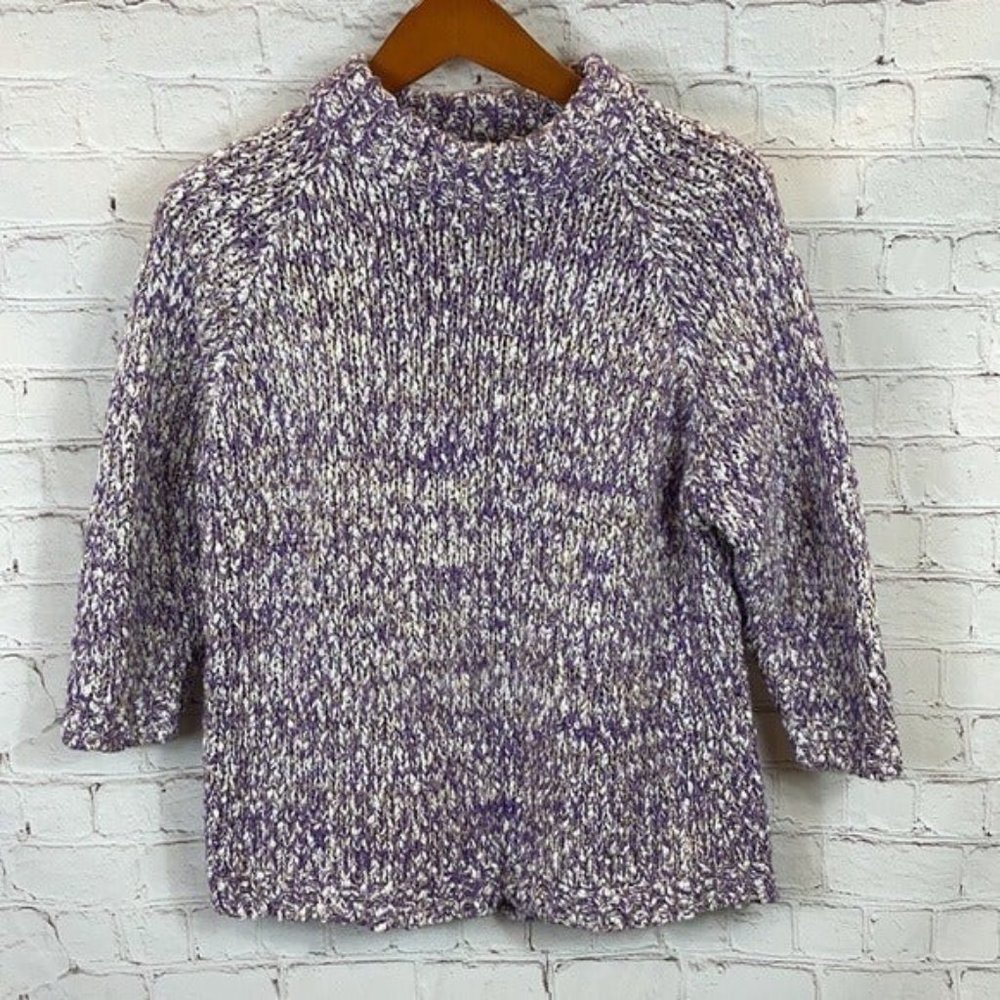 Ambrosia Pullover Vintage Knit Sweater Retro Pastel Colored Mock Neck Sz Small